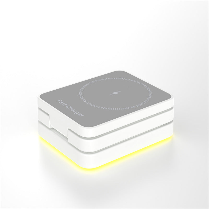 Three-in-one Magnetic Suction Wireless Charger Mobile Phone Bracket Folding