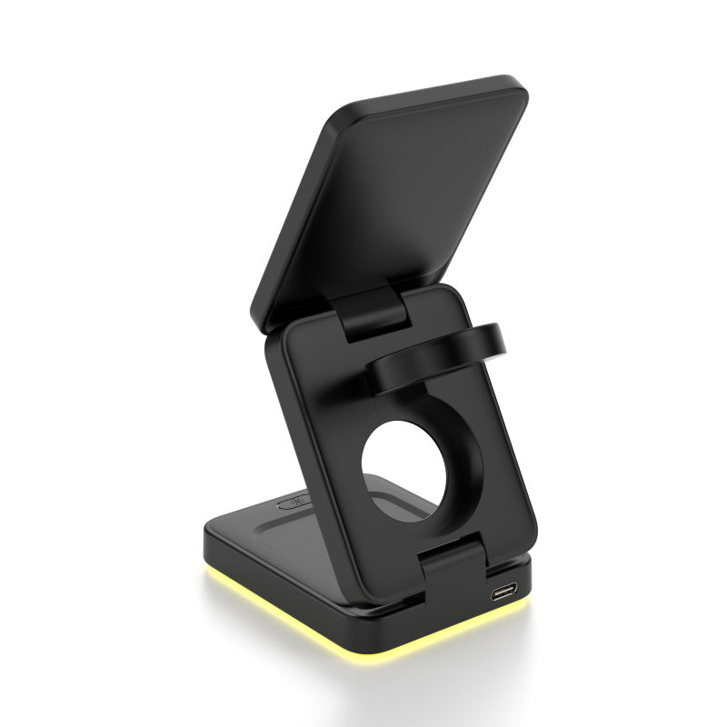 Three-in-one Magnetic Suction Wireless Charger Mobile Phone Bracket Folding