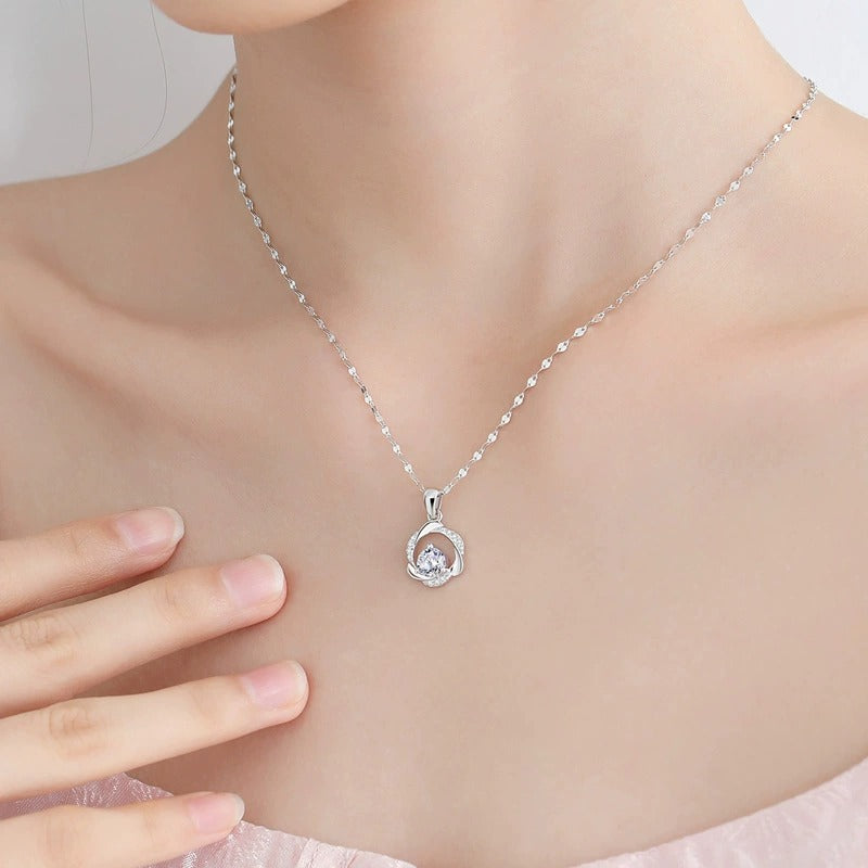 Mobius Ring Necklace S999 Foot Silver Light Luxury Niche Collarbone Chain Sterling Silver Necklace For Girlfriend Valentine's Day Gift