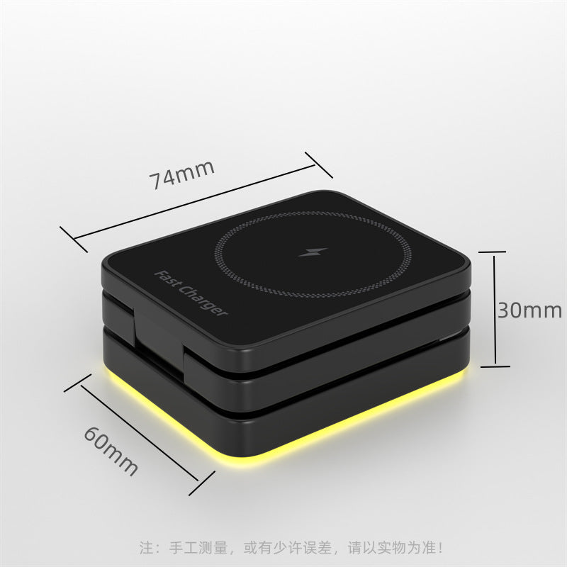 Three-in-one Magnetic Suction Wireless Charger Mobile Phone Bracket Folding