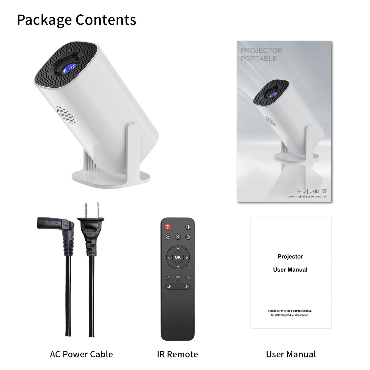 Projector P30 Mini Home 4K Dual WIFI Bluetooth Portable Projector