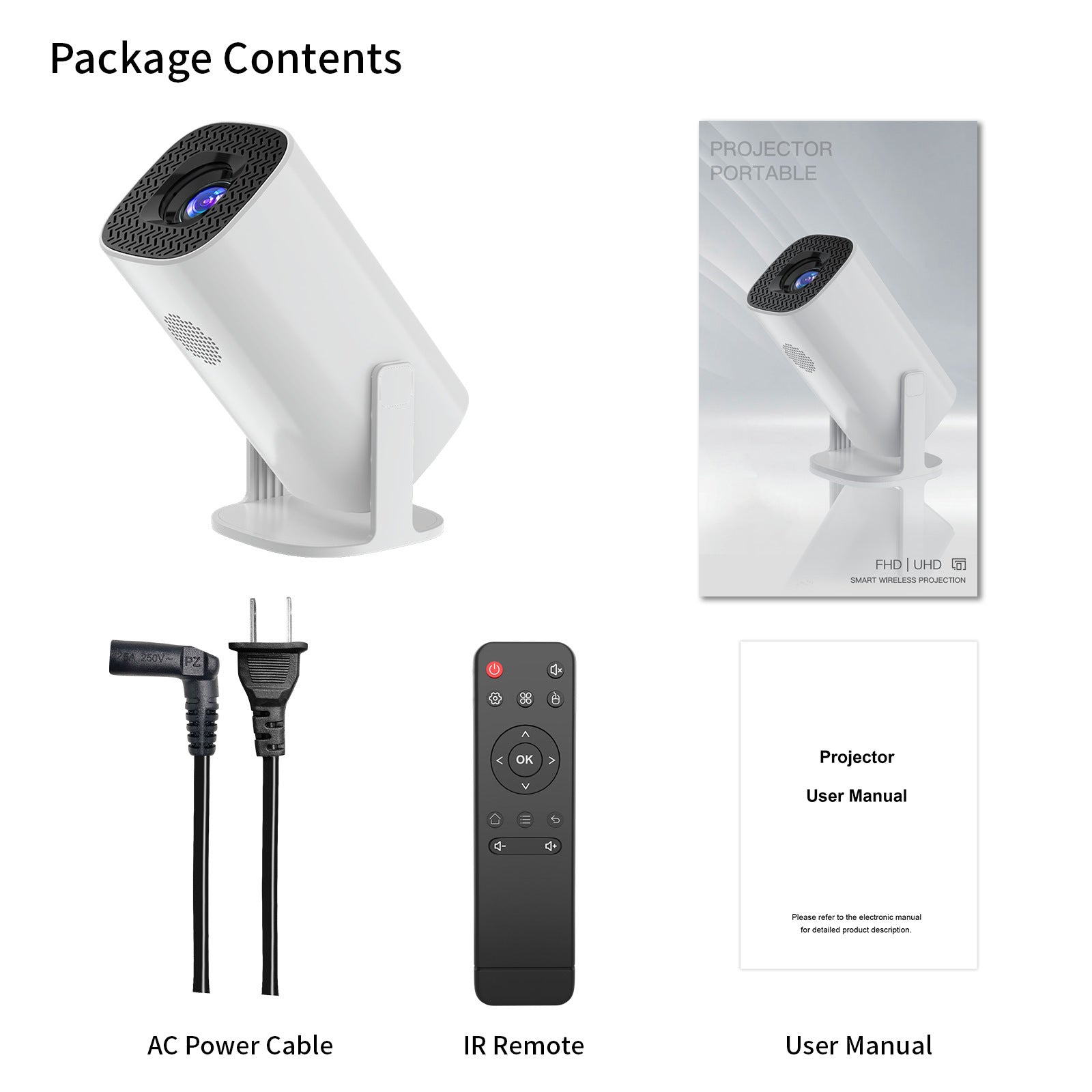 Projector P30 Mini Home 4K Dual WIFI Bluetooth Portable Projector