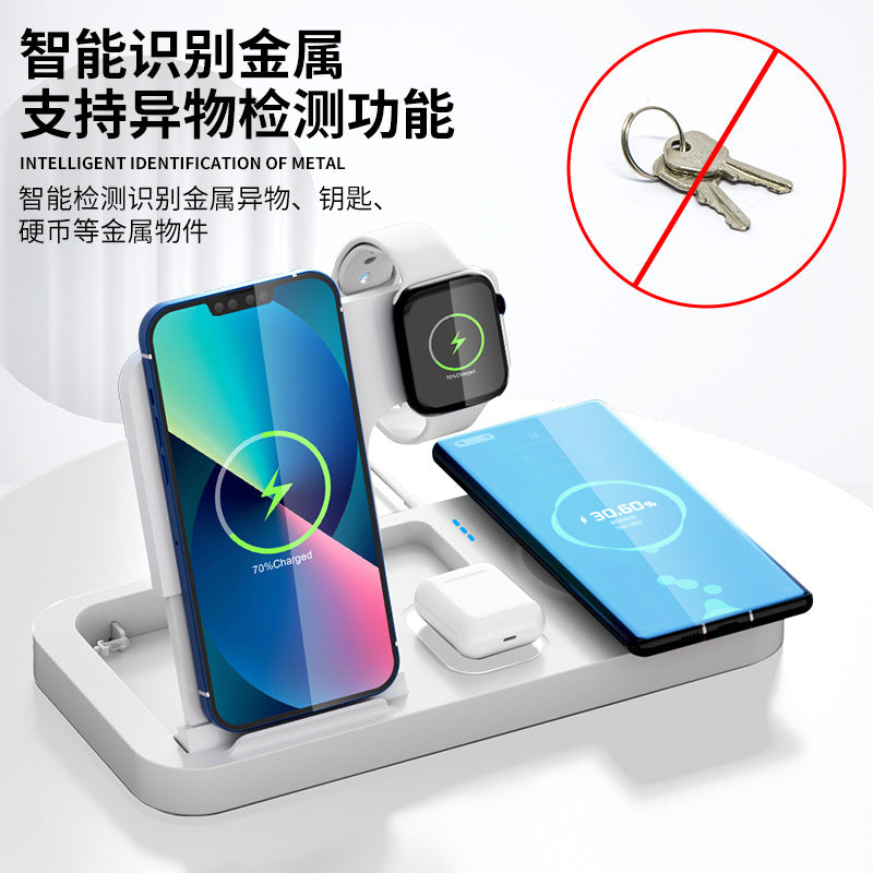 Creative Desktop Multifunctional Wireless Fast Charge Folding 4-in-1 Wireless Charger