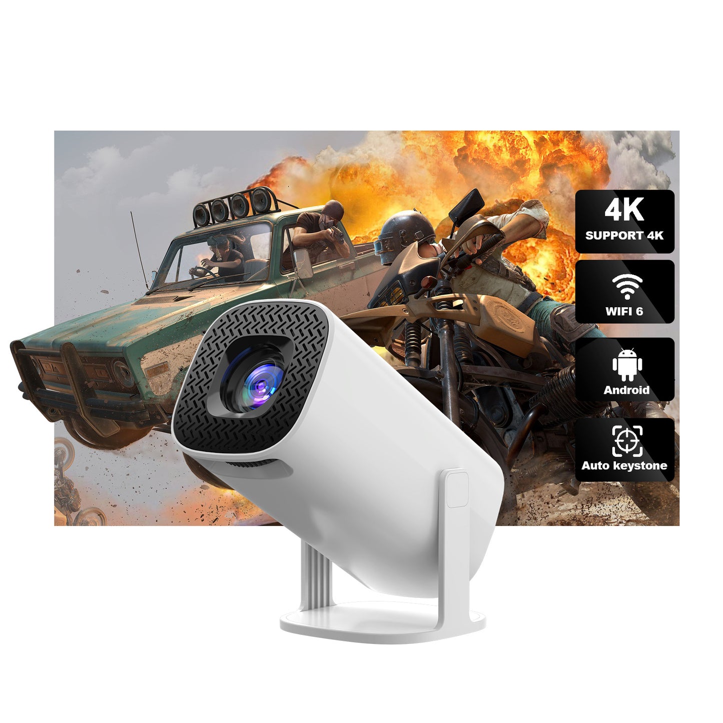 Projector P30 Mini Home 4K Dual WIFI Bluetooth Portable Projector